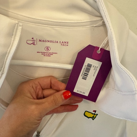 Magnolia Lane White Quarter-Zip Pullover MASTERS BNWT - Picture 2 of 5